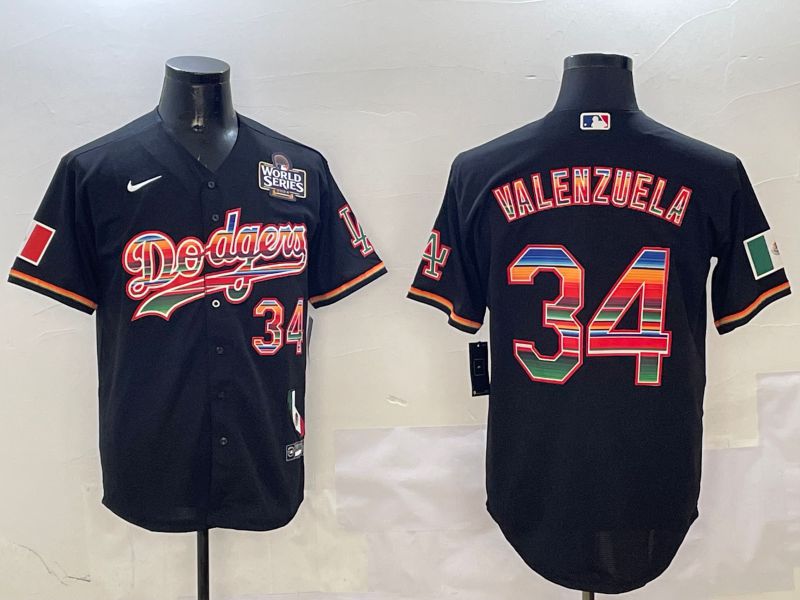 Men Los Angeles Dodgers #34 Valenzuela Black Fashion Game 2025 Nike MLB Jersey style 3124->los angeles dodgers->MLB Jersey